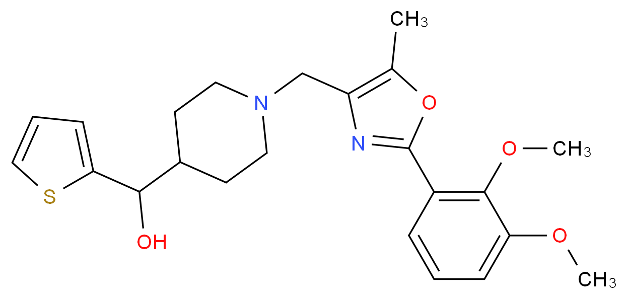 (1-{[2-(2,3-dimethoxyphenyl)-5-methyl-1,3-oxazol-4-yl]methyl}-4-piperidinyl)(2-thienyl)methanol_Molecular_structure_CAS_)