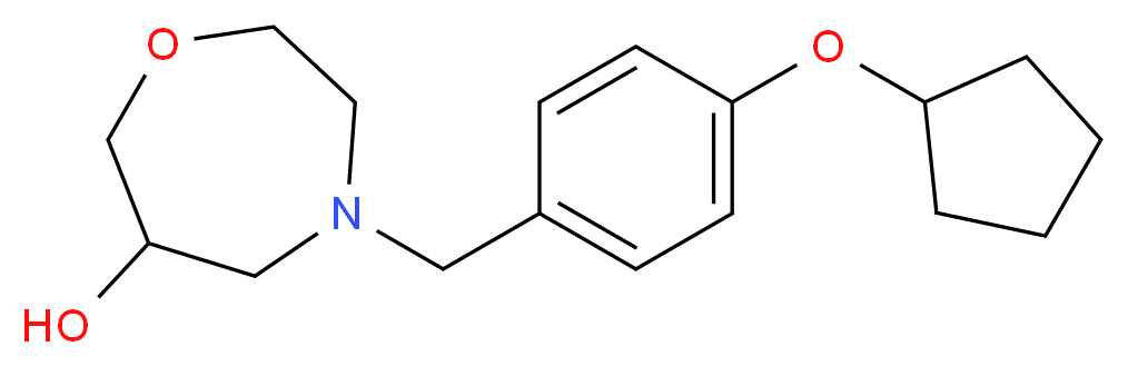 4-[4-(cyclopentyloxy)benzyl]-1,4-oxazepan-6-ol_Molecular_structure_CAS_)