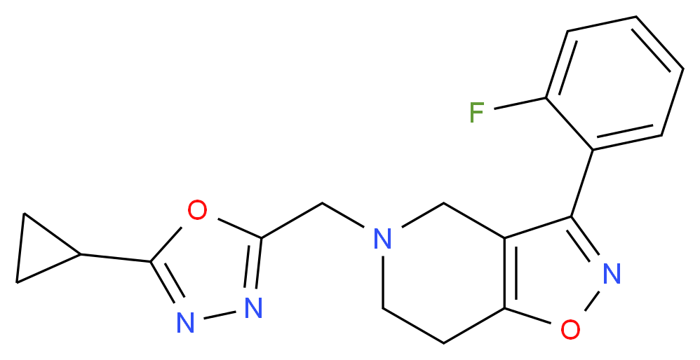 5-[(5-cyclopropyl-1,3,4-oxadiazol-2-yl)methyl]-3-(2-fluorophenyl)-4,5,6,7-tetrahydroisoxazolo[4,5-c]pyridine_Molecular_structure_CAS_)