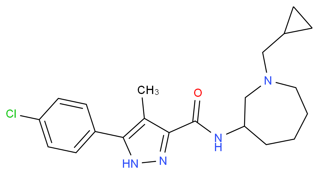 5-(4-chlorophenyl)-N-[1-(cyclopropylmethyl)azepan-3-yl]-4-methyl-1H-pyrazole-3-carboxamide_Molecular_structure_CAS_)