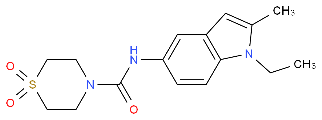N-(1-ethyl-2-methyl-1H-indol-5-yl)thiomorpholine-4-carboxamide 1,1-dioxide_Molecular_structure_CAS_)