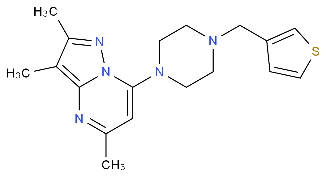 2,3,5-trimethyl-7-[4-(3-thienylmethyl)piperazin-1-yl]pyrazolo[1,5-a]pyrimidine_Molecular_structure_CAS_)