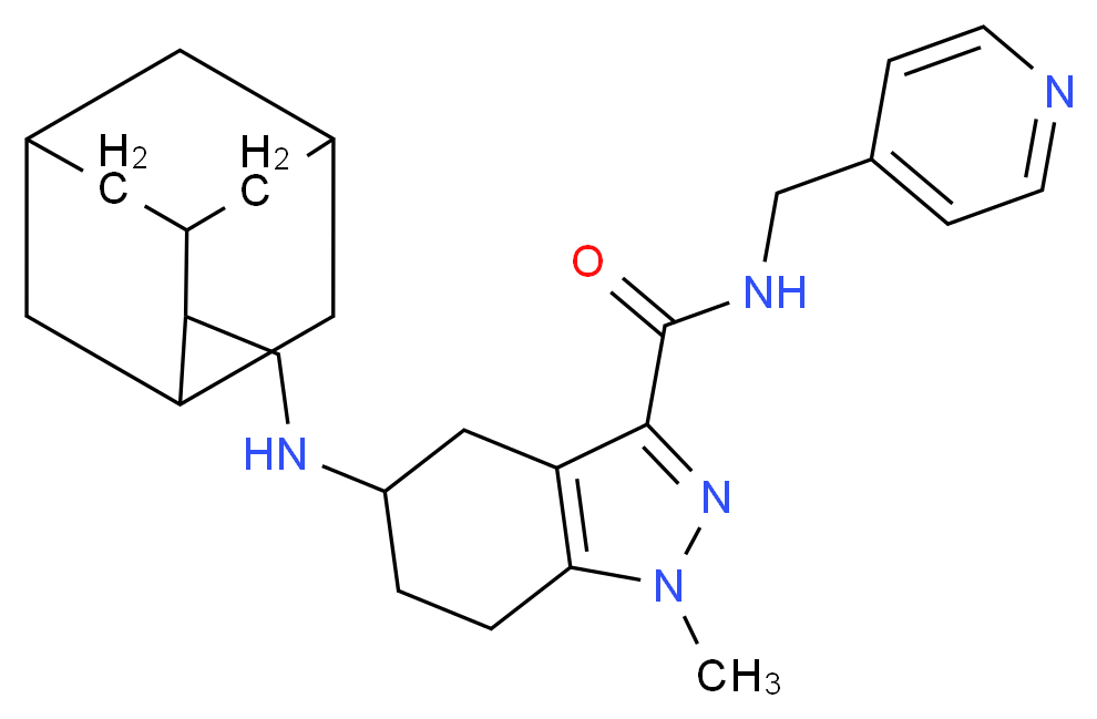 5-[(2-adamantylmethyl)amino]-1-methyl-N-(4-pyridinylmethyl)-4,5,6,7-tetrahydro-1H-indazole-3-carboxamide_Molecular_structure_CAS_)