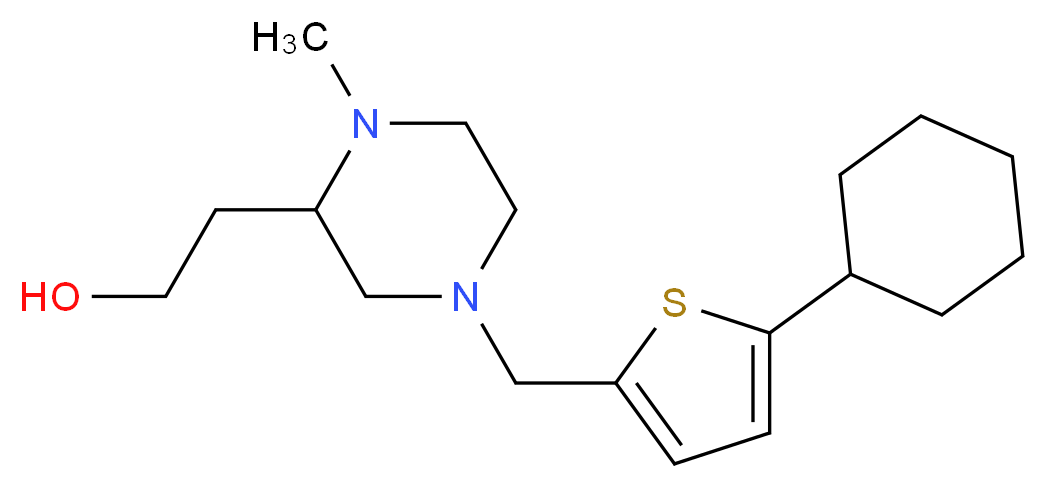 2-{4-[(5-cyclohexyl-2-thienyl)methyl]-1-methyl-2-piperazinyl}ethanol_Molecular_structure_CAS_)