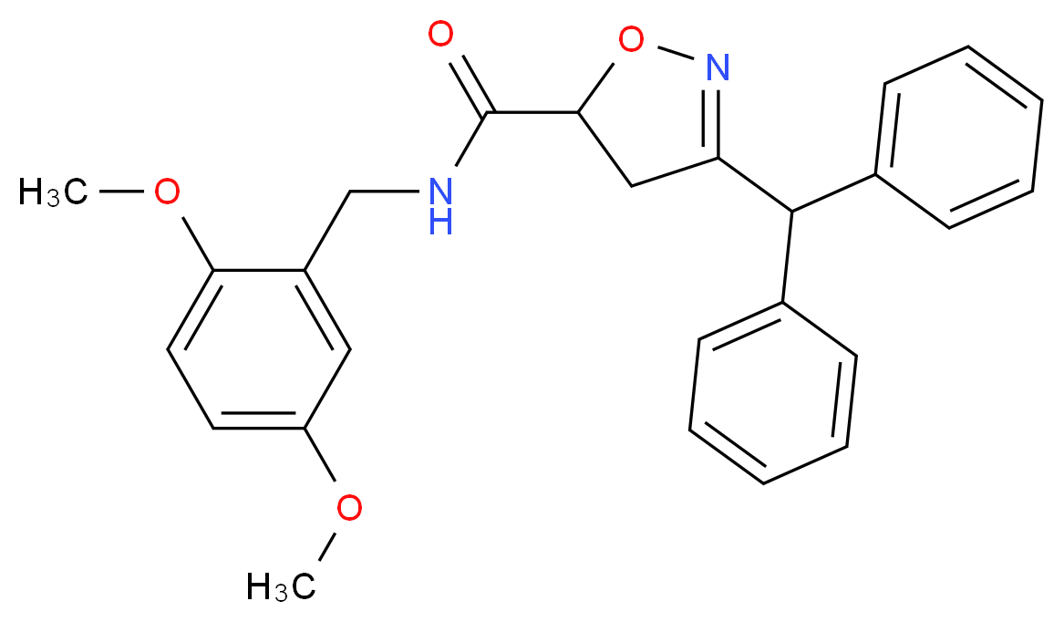 N-(2,5-dimethoxybenzyl)-3-(diphenylmethyl)-4,5-dihydro-5-isoxazolecarboxamide_Molecular_structure_CAS_)