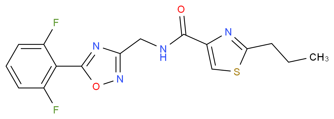 N-{[5-(2,6-difluorophenyl)-1,2,4-oxadiazol-3-yl]methyl}-2-propyl-1,3-thiazole-4-carboxamide_Molecular_structure_CAS_)