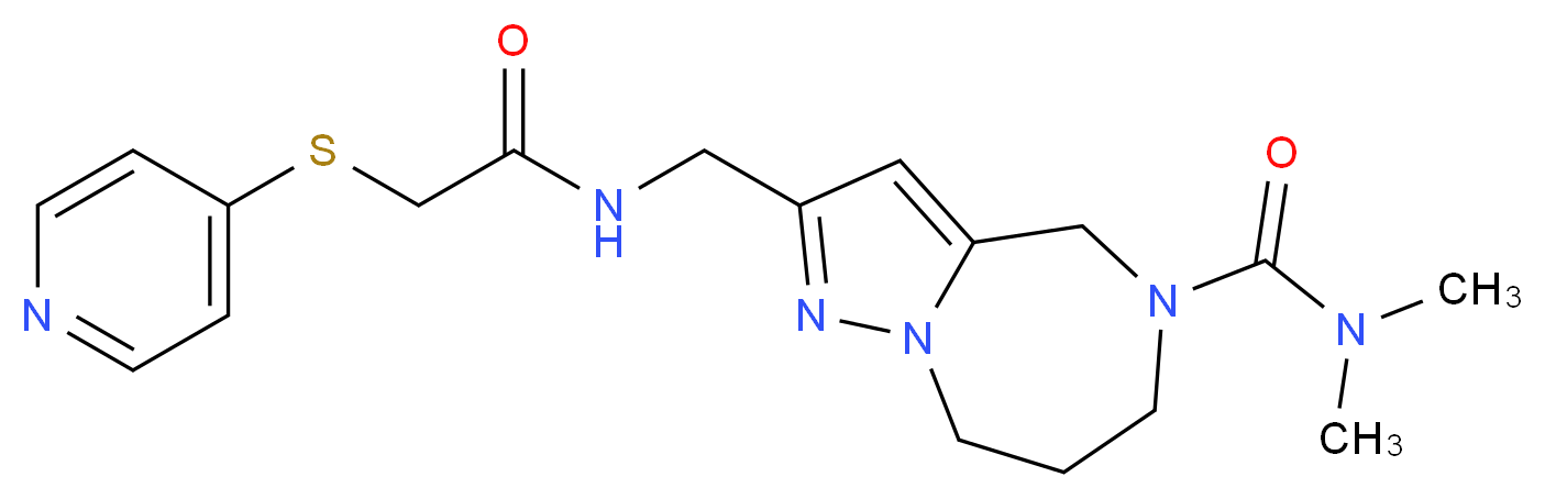 N,N-dimethyl-2-({[(pyridin-4-ylthio)acetyl]amino}methyl)-7,8-dihydro-4H-pyrazolo[1,5-a][1,4]diazepine-5(6H)-carboxamide_Molecular_structure_CAS_)