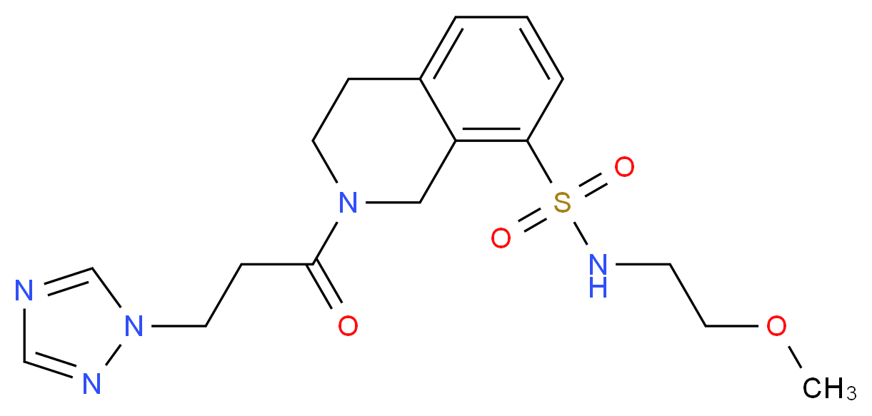 N-(2-methoxyethyl)-2-[3-(1H-1,2,4-triazol-1-yl)propanoyl]-1,2,3,4-tetrahydroisoquinoline-8-sulfonamide_Molecular_structure_CAS_)