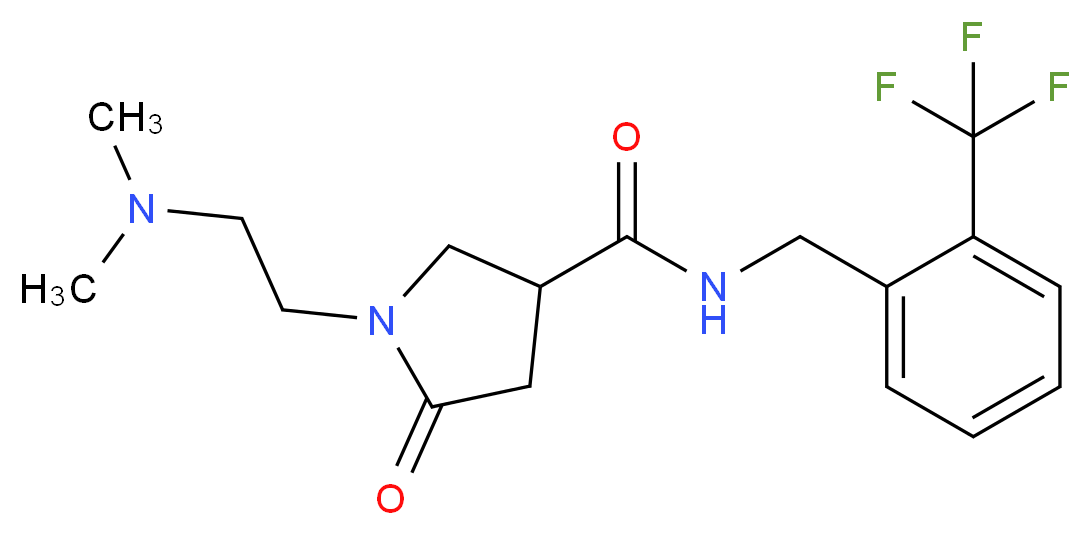 1-[2-(dimethylamino)ethyl]-5-oxo-N-[2-(trifluoromethyl)benzyl]-3-pyrrolidinecarboxamide_Molecular_structure_CAS_)