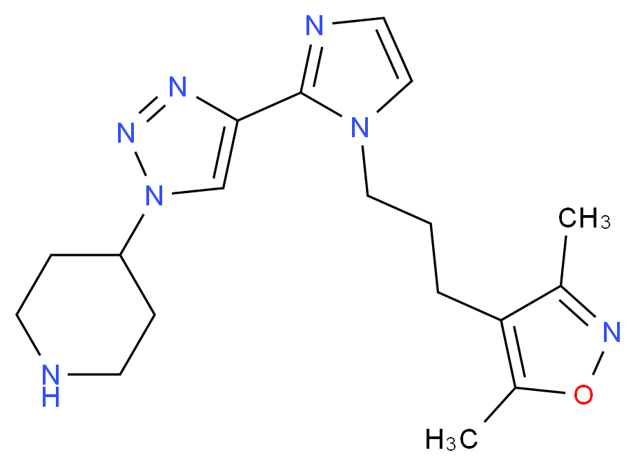 4-(4-{1-[3-(3,5-dimethylisoxazol-4-yl)propyl]-1H-imidazol-2-yl}-1H-1,2,3-triazol-1-yl)piperidine_Molecular_structure_CAS_)