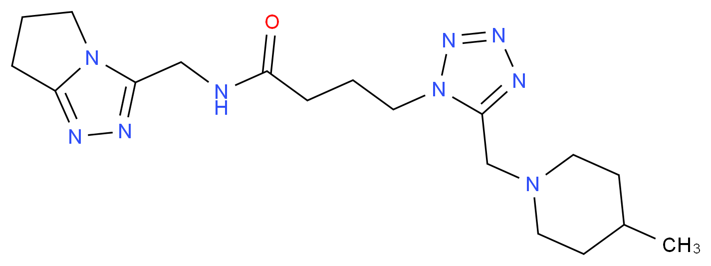 N-(6,7-dihydro-5H-pyrrolo[2,1-c][1,2,4]triazol-3-ylmethyl)-4-{5-[(4-methylpiperidin-1-yl)methyl]-1H-tetrazol-1-yl}butanamide_Molecular_structure_CAS_)