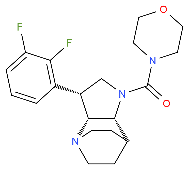 (3R*,3aR*,7aR*)-3-(2,3-difluorophenyl)-1-(morpholin-4-ylcarbonyl)octahydro-4,7-ethanopyrrolo[3,2-b]pyridine_Molecular_structure_CAS_)