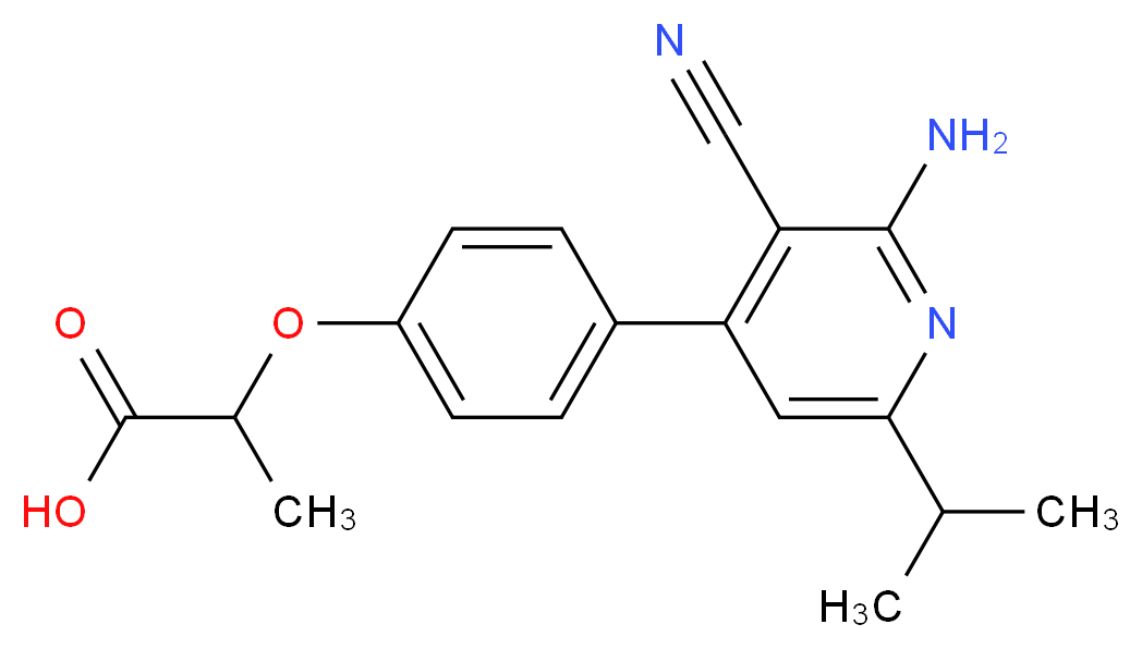 2-[4-(2-amino-3-cyano-6-isopropylpyridin-4-yl)phenoxy]propanoic acid_Molecular_structure_CAS_)