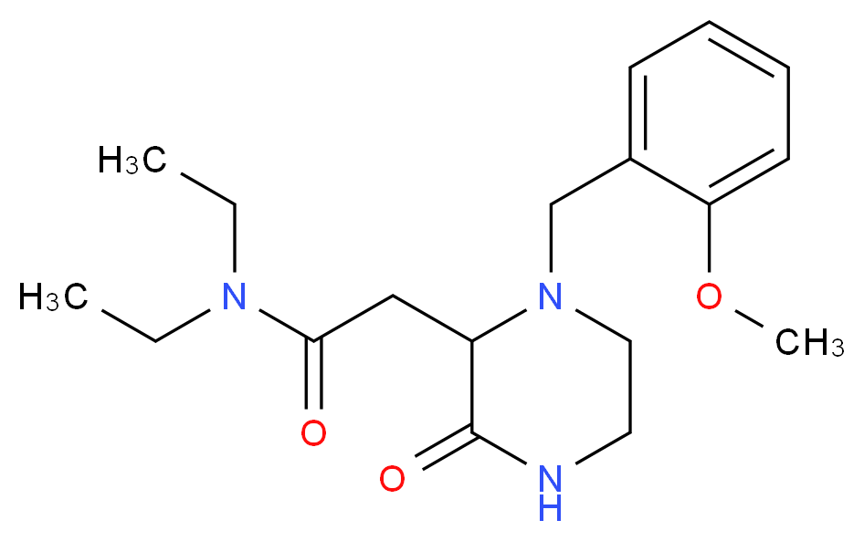 N,N-diethyl-2-[1-(2-methoxybenzyl)-3-oxo-2-piperazinyl]acetamide_Molecular_structure_CAS_)