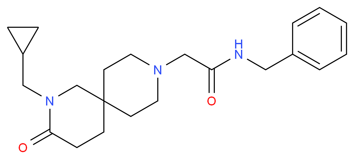 N-benzyl-2-[2-(cyclopropylmethyl)-3-oxo-2,9-diazaspiro[5.5]undec-9-yl]acetamide_Molecular_structure_CAS_)