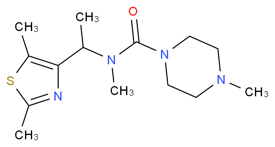 N-[1-(2,5-dimethyl-1,3-thiazol-4-yl)ethyl]-N,4-dimethyl-1-piperazinecarboxamide_Molecular_structure_CAS_)