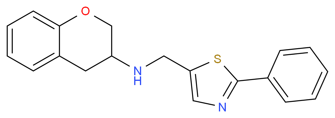 3,4-dihydro-2H-chromen-3-yl[(2-phenyl-1,3-thiazol-5-yl)methyl]amine_Molecular_structure_CAS_)