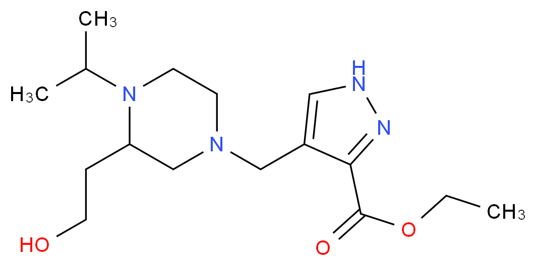 ethyl 4-{[3-(2-hydroxyethyl)-4-isopropyl-1-piperazinyl]methyl}-1H-pyrazole-3-carboxylate_Molecular_structure_CAS_)