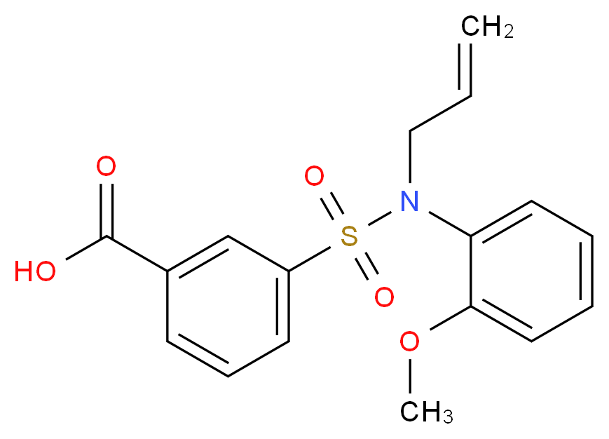 3-[Allyl-(2-methoxy-phenyl)-sulfamoyl]-benzoic acid_Molecular_structure_CAS_)