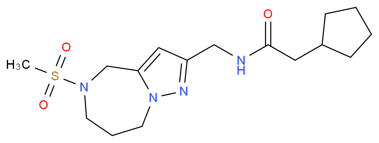 2-cyclopentyl-N-{[5-(methylsulfonyl)-5,6,7,8-tetrahydro-4H-pyrazolo[1,5-a][1,4]diazepin-2-yl]methyl}acetamide_Molecular_structure_CAS_)