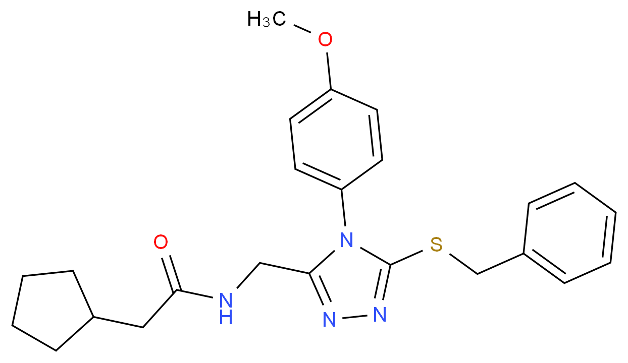 N-{[5-(benzylthio)-4-(4-methoxyphenyl)-4H-1,2,4-triazol-3-yl]methyl}-2-cyclopentylacetamide_Molecular_structure_CAS_)