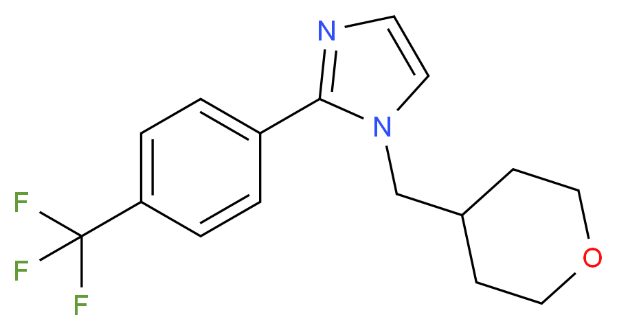 1-(tetrahydro-2H-pyran-4-ylmethyl)-2-[4-(trifluoromethyl)phenyl]-1H-imidazole_Molecular_structure_CAS_)