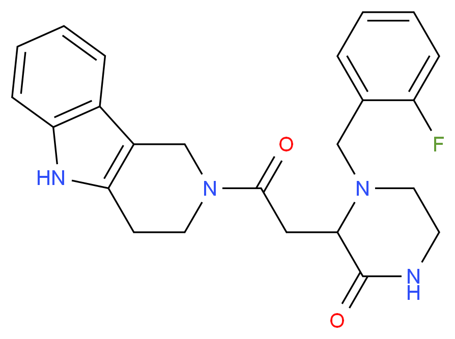 4-(2-fluorobenzyl)-3-[2-oxo-2-(1,3,4,5-tetrahydro-2H-pyrido[4,3-b]indol-2-yl)ethyl]-2-piperazinone_Molecular_structure_CAS_)