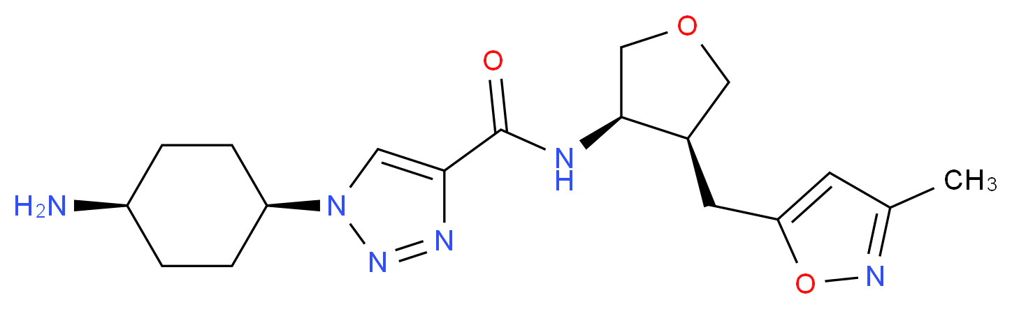 1-(cis-4-aminocyclohexyl)-N-{(3R*,4S*)-4-[(3-methylisoxazol-5-yl)methyl]tetrahydrofuran-3-yl}-1H-1,2,3-triazole-4-carboxamide_Molecular_structure_CAS_)