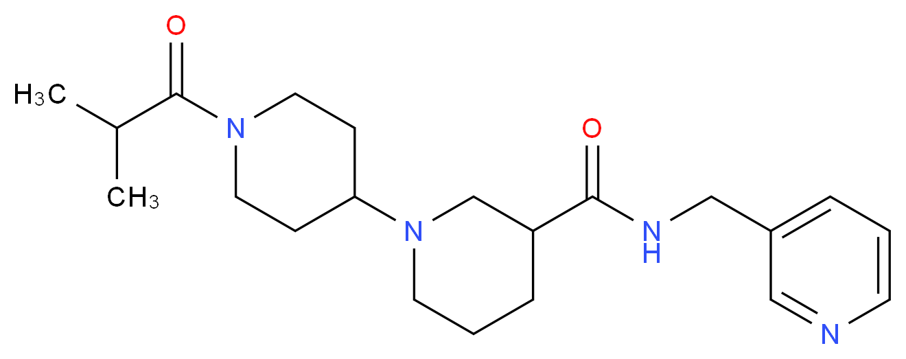 1'-isobutyryl-N-(pyridin-3-ylmethyl)-1,4'-bipiperidine-3-carboxamide_Molecular_structure_CAS_)