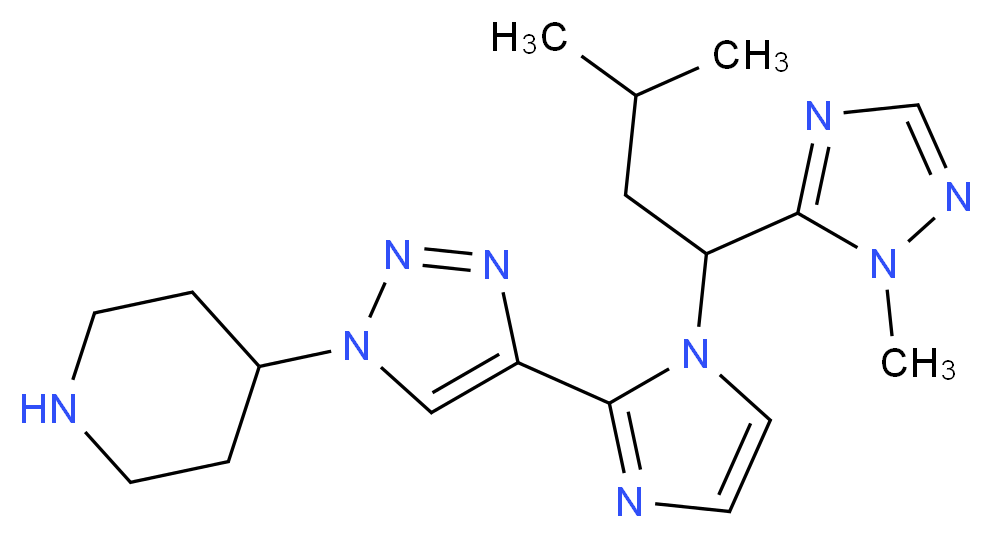 4-(4-{1-[3-methyl-1-(1-methyl-1H-1,2,4-triazol-5-yl)butyl]-1H-imidazol-2-yl}-1H-1,2,3-triazol-1-yl)piperidine_Molecular_structure_CAS_)