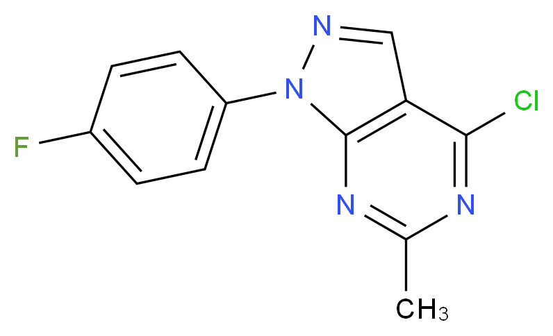 4-chloro-1-(4-fluorophenyl)-6-methyl-1H-pyrazolo[3,4-d]pyrimidine_Molecular_structure_CAS_)