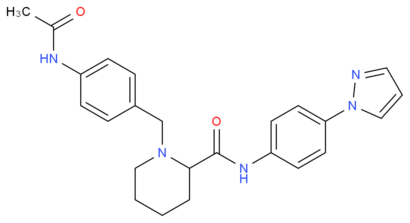 1-[4-(acetylamino)benzyl]-N-[4-(1H-pyrazol-1-yl)phenyl]-2-piperidinecarboxamide_Molecular_structure_CAS_)