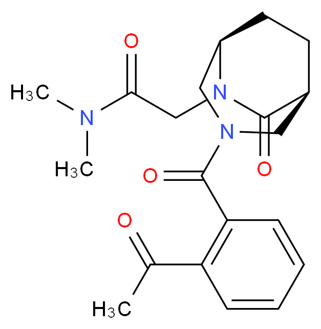 2-[(1S*,5R*)-3-(2-acetylbenzoyl)-7-oxo-3,6-diazabicyclo[3.2.2]non-6-yl]-N,N-dimethylacetamide_Molecular_structure_CAS_)