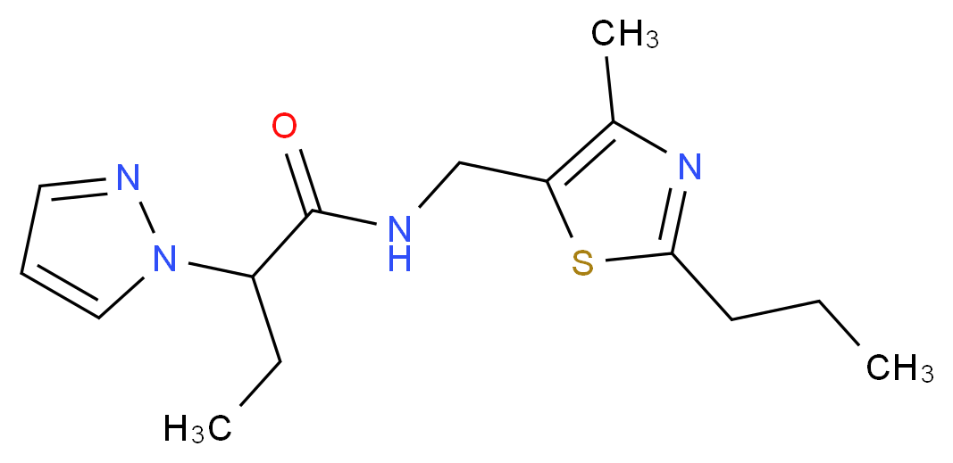 N-[(4-methyl-2-propyl-1,3-thiazol-5-yl)methyl]-2-(1H-pyrazol-1-yl)butanamide_Molecular_structure_CAS_)