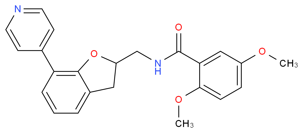 2,5-dimethoxy-N-{[7-(4-pyridinyl)-2,3-dihydro-1-benzofuran-2-yl]methyl}benzamide_Molecular_structure_CAS_)