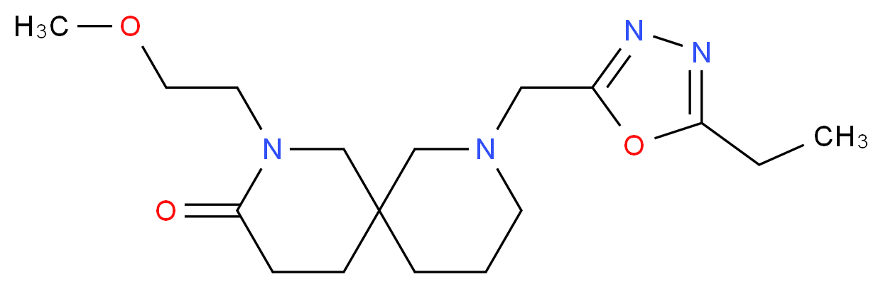 8-[(5-ethyl-1,3,4-oxadiazol-2-yl)methyl]-2-(2-methoxyethyl)-2,8-diazaspiro[5.5]undecan-3-one_Molecular_structure_CAS_)