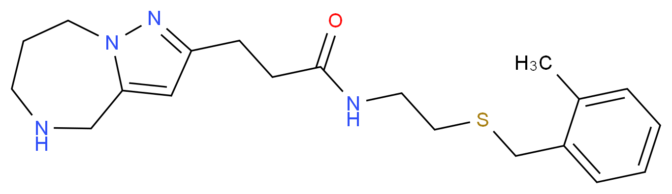 N-{2-[(2-methylbenzyl)thio]ethyl}-3-(5,6,7,8-tetrahydro-4H-pyrazolo[1,5-a][1,4]diazepin-2-yl)propanamide_Molecular_structure_CAS_)