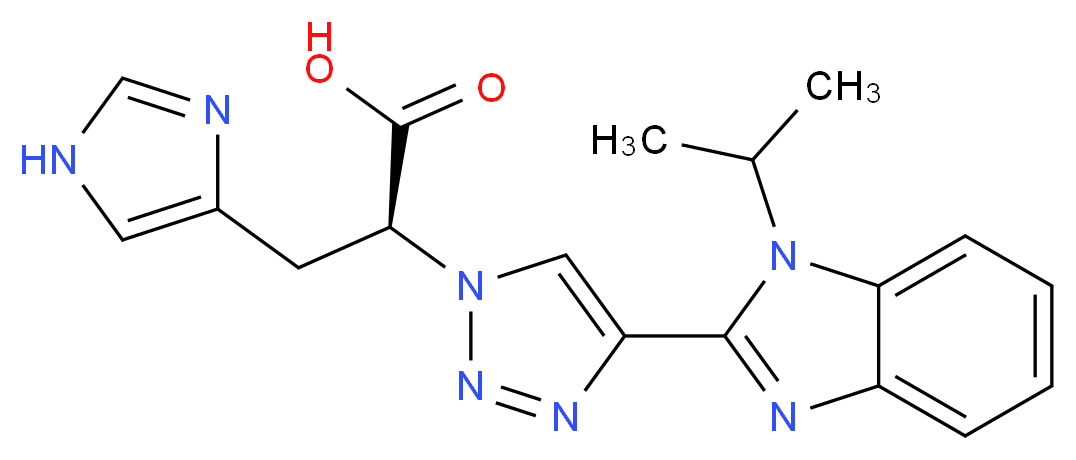 (2S)-3-(1H-imidazol-4-yl)-2-[4-(1-isopropyl-1H-benzimidazol-2-yl)-1H-1,2,3-triazol-1-yl]propanoic acid_Molecular_structure_CAS_)