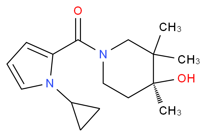(4S*)-1-[(1-cyclopropyl-1H-pyrrol-2-yl)carbonyl]-3,3,4-trimethylpiperidin-4-ol_Molecular_structure_CAS_)
