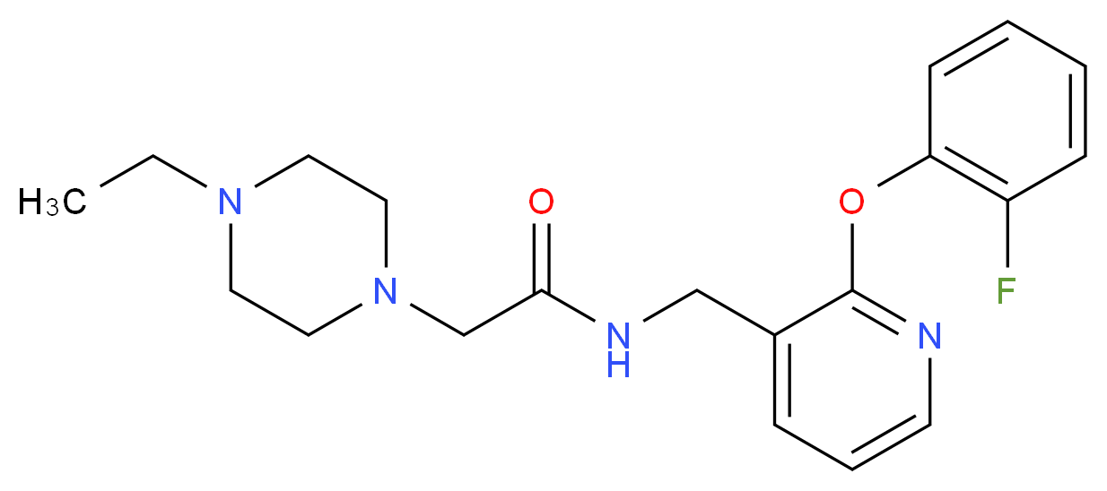 2-(4-ethyl-1-piperazinyl)-N-{[2-(2-fluorophenoxy)-3-pyridinyl]methyl}acetamide_Molecular_structure_CAS_)