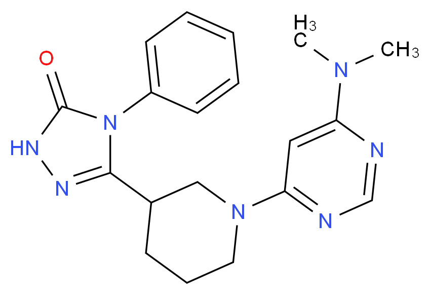 5-{1-[6-(dimethylamino)-4-pyrimidinyl]-3-piperidinyl}-4-phenyl-2,4-dihydro-3H-1,2,4-triazol-3-one_Molecular_structure_CAS_)