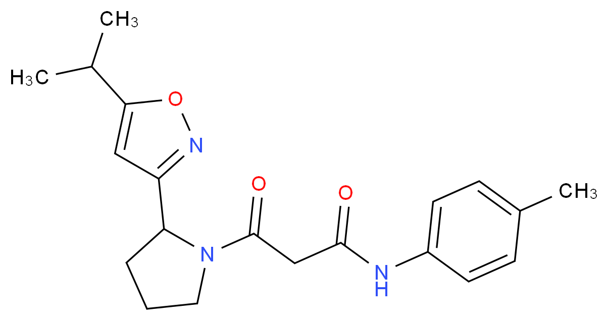 3-[2-(5-isopropylisoxazol-3-yl)pyrrolidin-1-yl]-N-(4-methylphenyl)-3-oxopropanamide_Molecular_structure_CAS_)