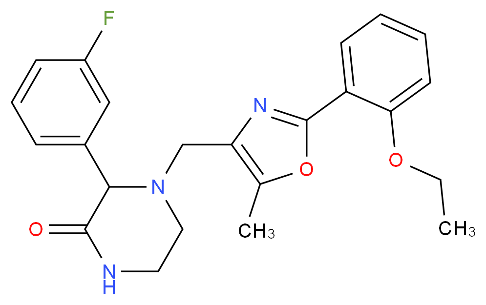 4-{[2-(2-ethoxyphenyl)-5-methyl-1,3-oxazol-4-yl]methyl}-3-(3-fluorophenyl)-2-piperazinone_Molecular_structure_CAS_)
