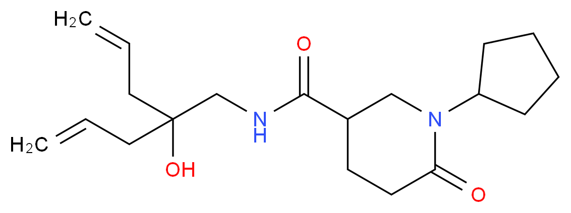 N-(2-allyl-2-hydroxy-4-penten-1-yl)-1-cyclopentyl-6-oxo-3-piperidinecarboxamide_Molecular_structure_CAS_)