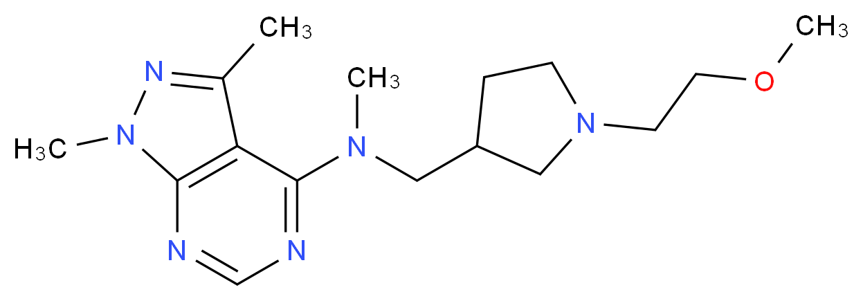N-{[1-(2-methoxyethyl)-3-pyrrolidinyl]methyl}-N,1,3-trimethyl-1H-pyrazolo[3,4-d]pyrimidin-4-amine_Molecular_structure_CAS_)