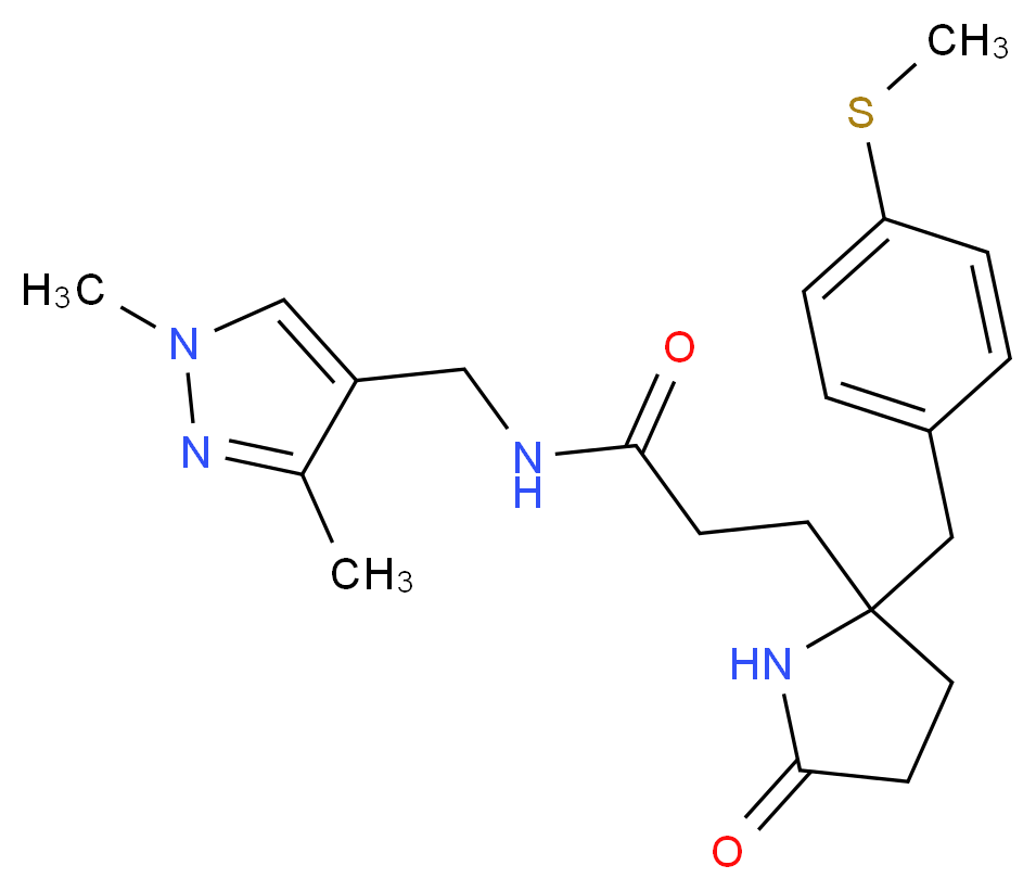 N-[(1,3-dimethyl-1H-pyrazol-4-yl)methyl]-3-{2-[4-(methylthio)benzyl]-5-oxo-2-pyrrolidinyl}propanamide_Molecular_structure_CAS_)