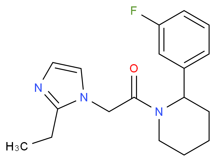 1-[(2-ethyl-1H-imidazol-1-yl)acetyl]-2-(3-fluorophenyl)piperidine_Molecular_structure_CAS_)