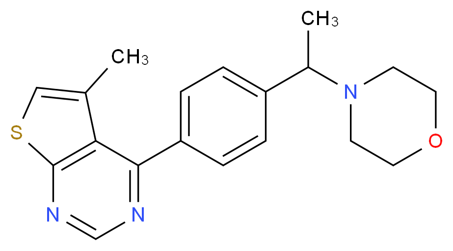 5-methyl-4-[4-(1-morpholin-4-ylethyl)phenyl]thieno[2,3-d]pyrimidine_Molecular_structure_CAS_)