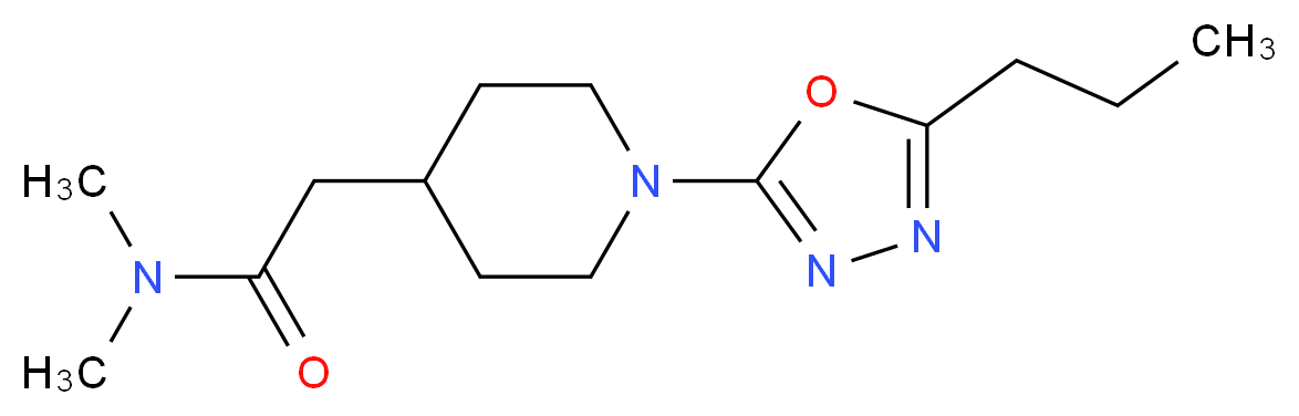N,N-dimethyl-2-[1-(5-propyl-1,3,4-oxadiazol-2-yl)piperidin-4-yl]acetamide_Molecular_structure_CAS_)