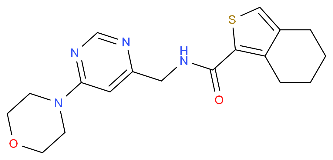 N-{[6-(4-morpholinyl)-4-pyrimidinyl]methyl}-4,5,6,7-tetrahydro-2-benzothiophene-1-carboxamide_Molecular_structure_CAS_)